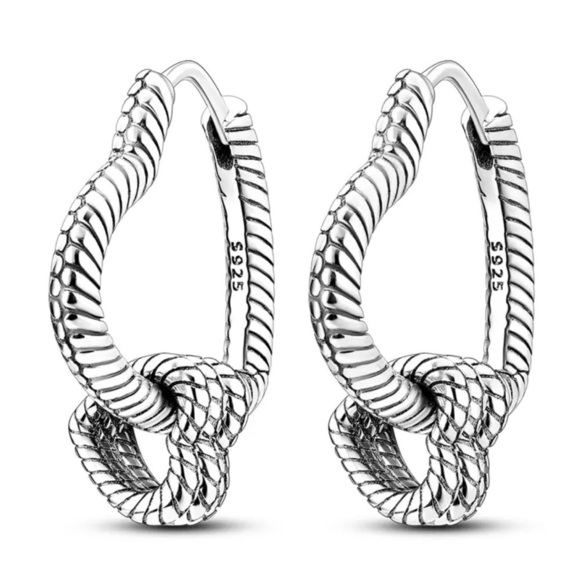 925 Sterling Silver Heart Shape Hoop Earrings - Picture 1 of 8